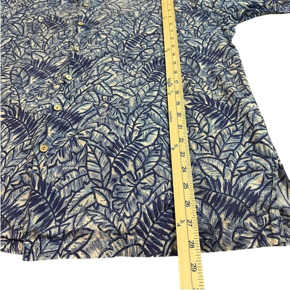 Tori Richard Cotton Blue White Palm Trees Short Sleeve Button Up Shirt Mens Sz L - Picture 8 of 10